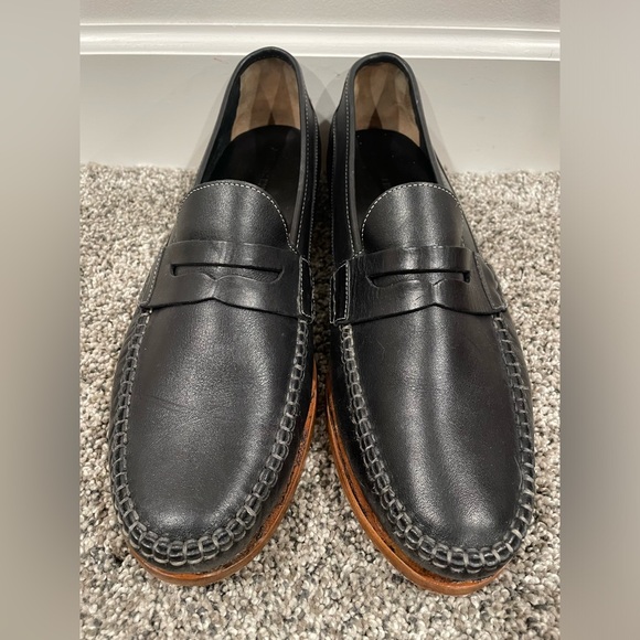 Johnston & Murphy black leather penny loafers, men's size 11.5 - Picture 2 of 13